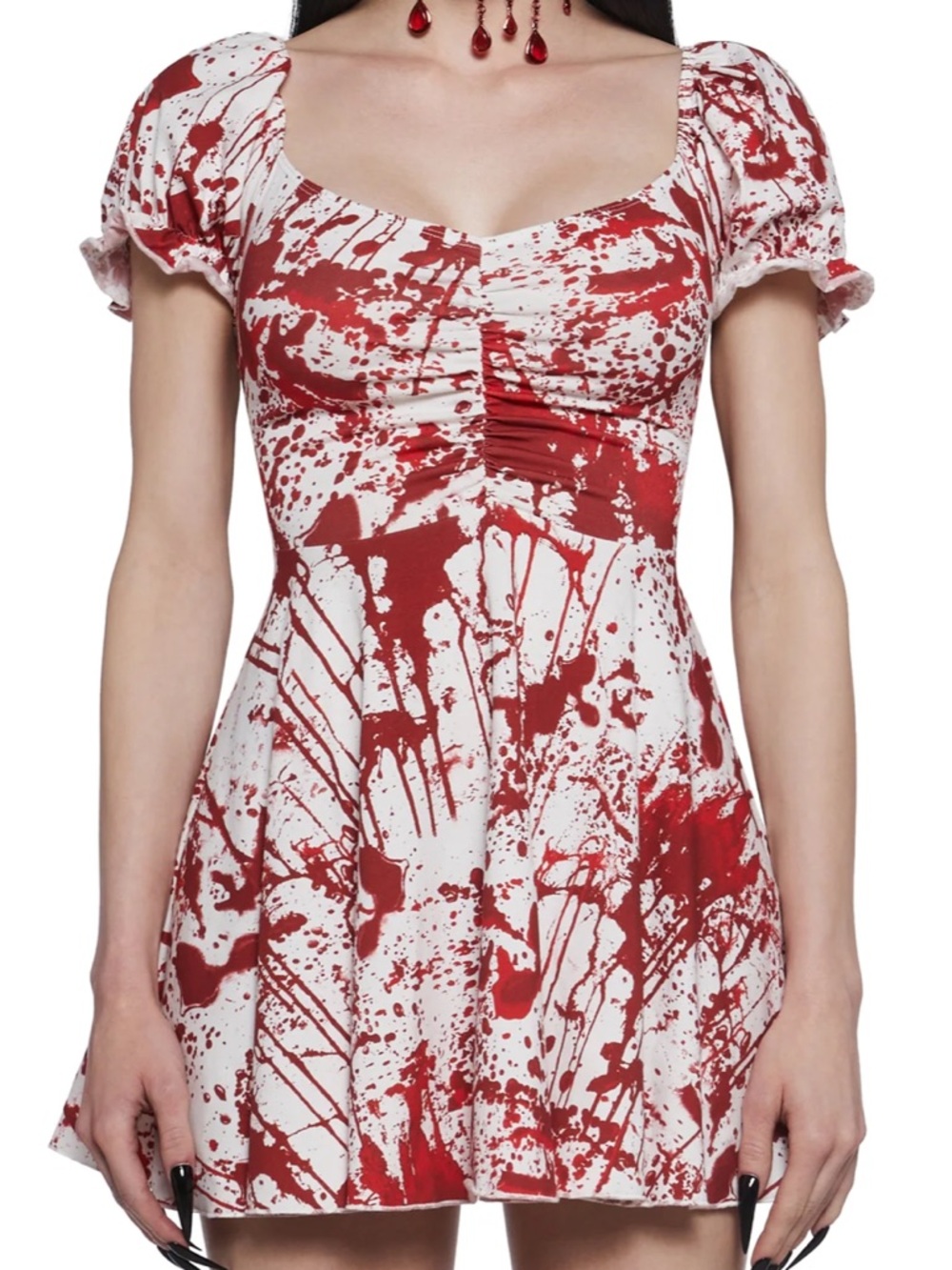 Red & White Bloody Mini Dress